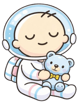 Ilustração fofa de bebê abraçando um ursinho